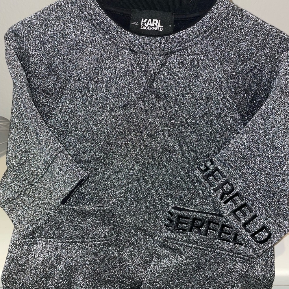 Karl lagerfeld Silver Sparkle Sweater  Size XSmall